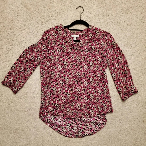 DANA BUCHMAN Womens Mid Sleeve Top Blouse Small - Picture 4 of 6